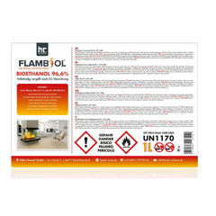 FLAMBIOL® Bioethanol 96,6 % Premium – 240 × 1 L Flaschen – für Ethanol-Tischkamine und Dekofeuer